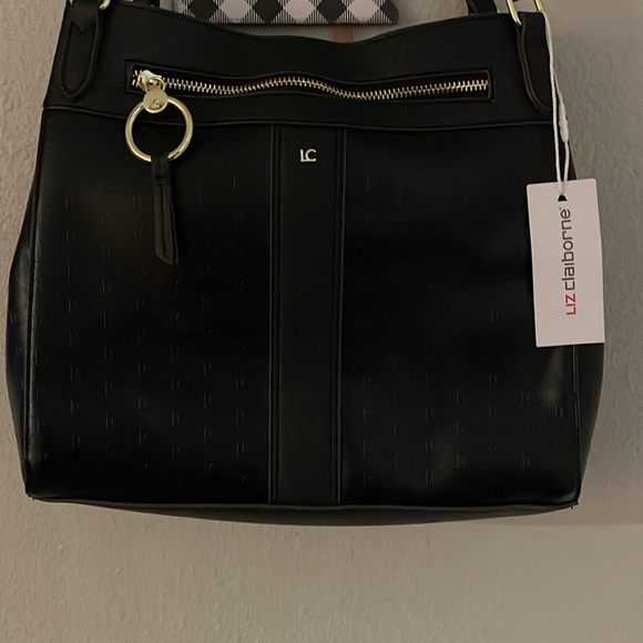 Iconic liz claiborne black embossed leather Morgan Bag BNWT - Picture 11 of 14